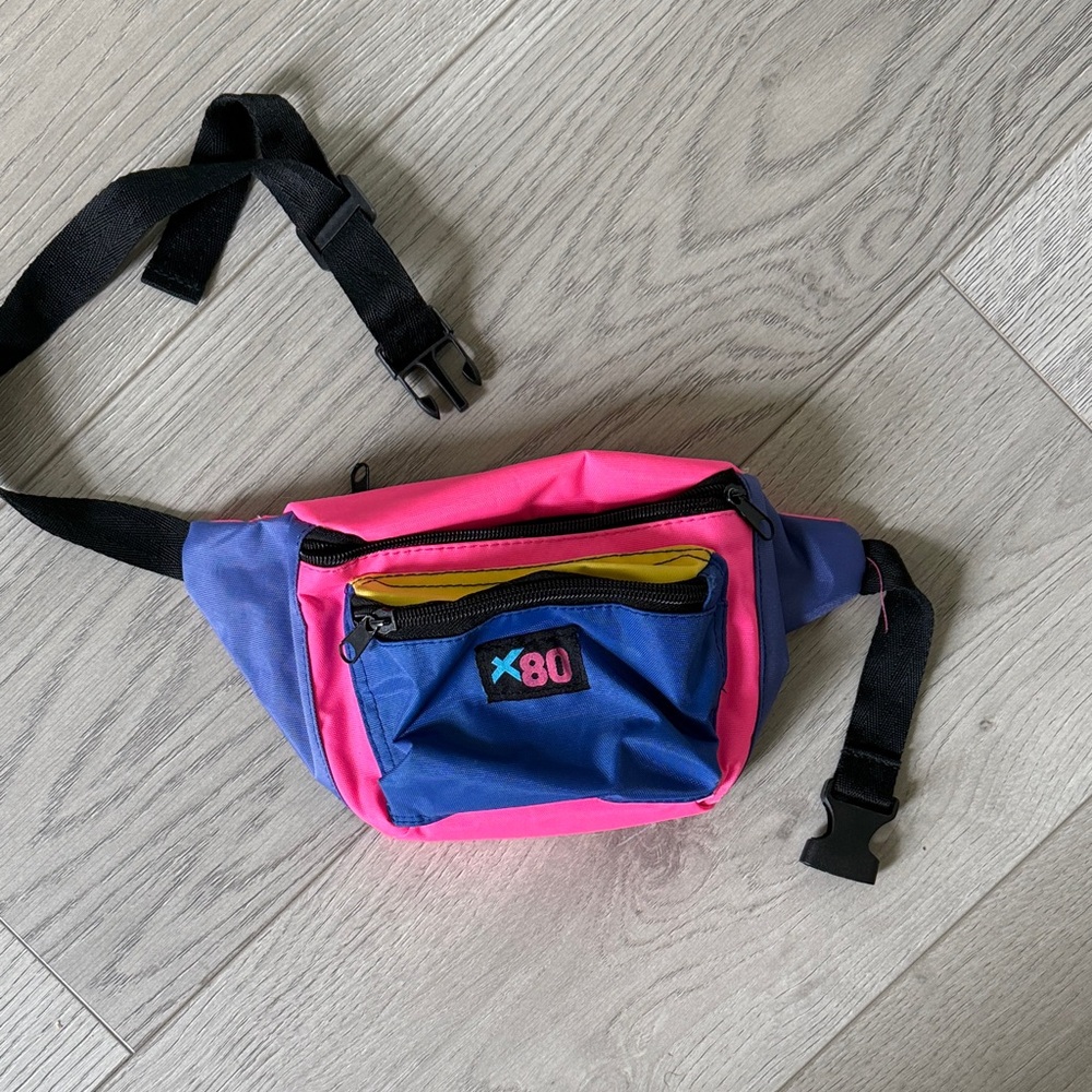 Colorful vintage 80s Fanny Pack with Adjustable Strap